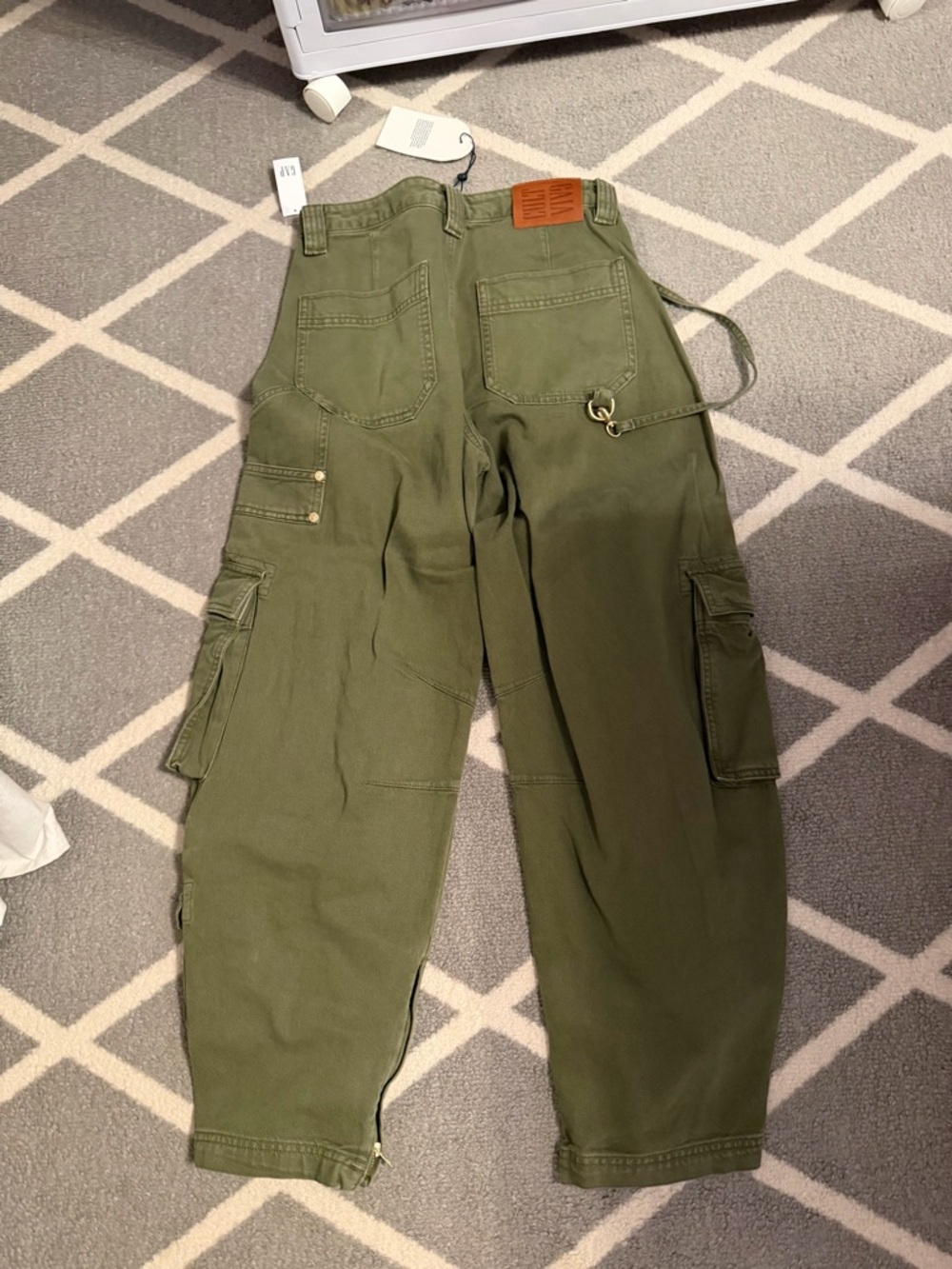 cult gaia Olive Cargo Wide-Leg Jeans - Picture 3 of 6